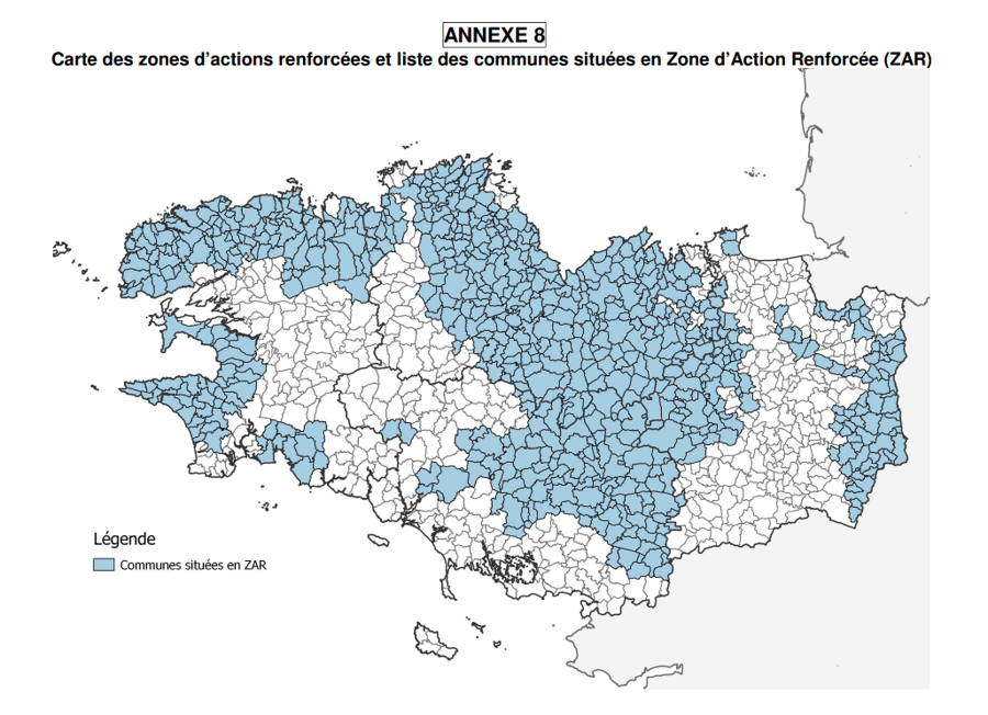 carte-zones-actions-renforcees-ZAR-directives-nitrates-bretagnes