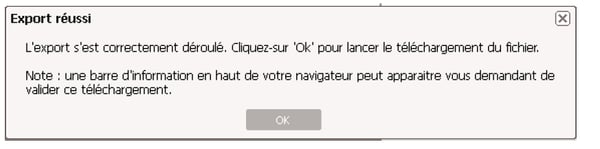 export réussi